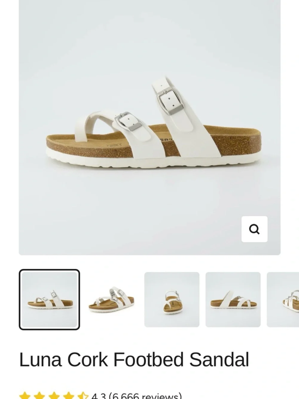 Cushionaire Luna Cork White Strappy Sandals Size 10 w/Dust Spot - Picture 9 of 12